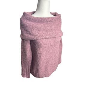 Vince Off The Shoulder Cowl Neck Alpaca Pullover Sweater Pullover Pink Size‎ XS